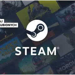 Logo Steam na tle okładek gier PC. Napis "70 PLN" i "Pobierz i graj w tysiące ulubionych gier na PC".